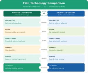 Structure Comparison: Adhesive vs Glueless Films