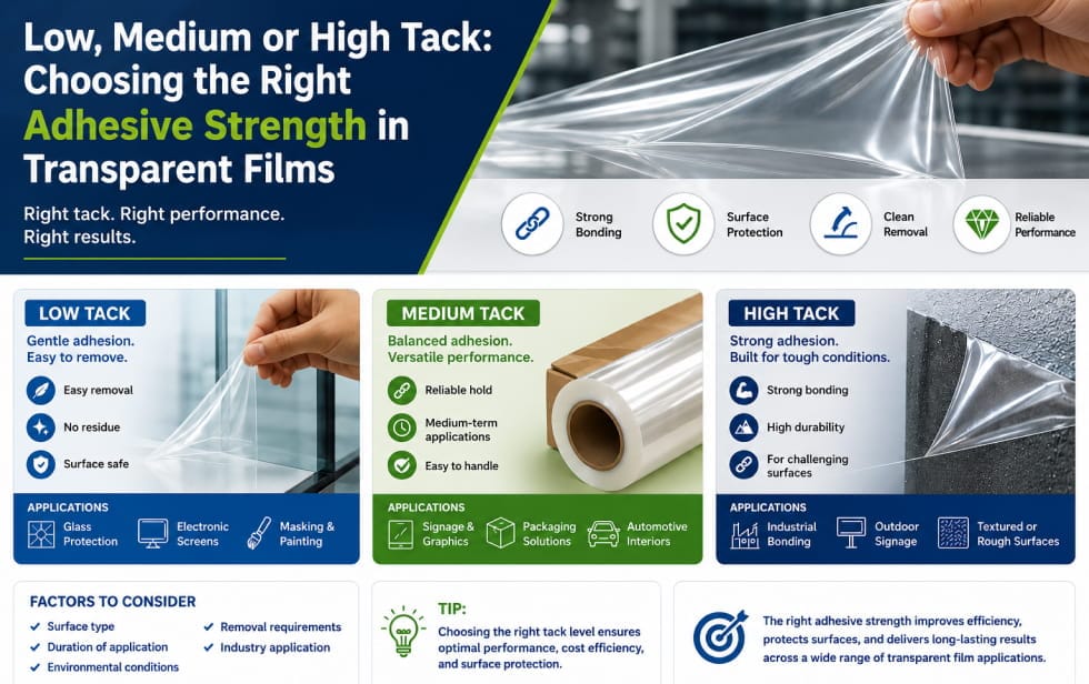 Low, Medium or High Tack: Choosing the Right Adhesive Strength in Transparent Films